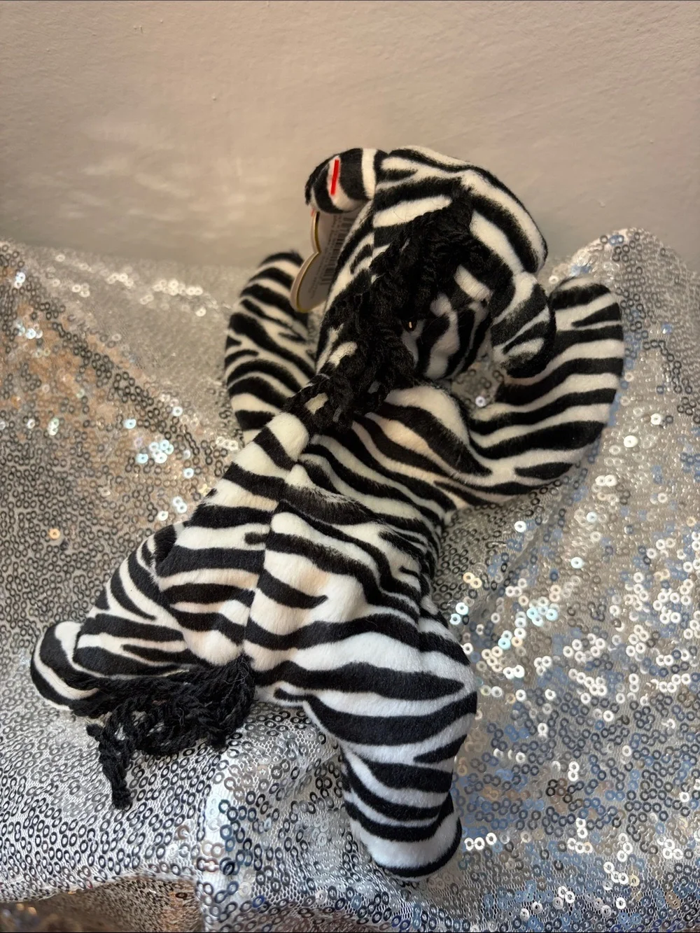 NWT Ty Ziggy the Zebra Plush Beanie Baby - Black and White Stripes